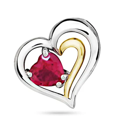 Herz Zirkon Anhänger aus Silber und vergoldetem Sterlingsilber