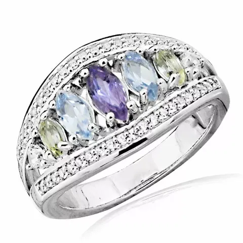 mehrfarbigem Ring aus Silber