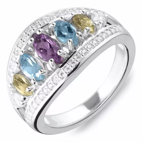 mehrfarbigem Ring aus Silber