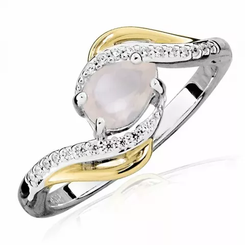 abstraktem Ring aus Silber mit vergoldetem Sterlingsilber