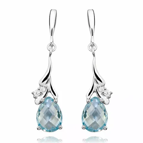 Zirkon Ohrstecker in rhodiniertem Silber
