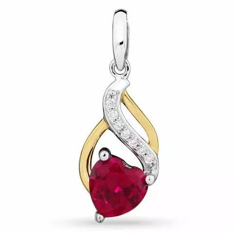 Herz Anhänger aus rhodiniertem Silber und vergoldetem Sterlingsilber