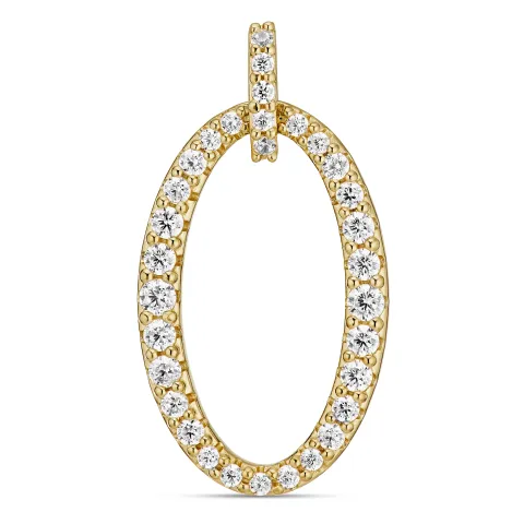 ovaler Zirkon Anhänger aus vergoldetem Sterlingsilber