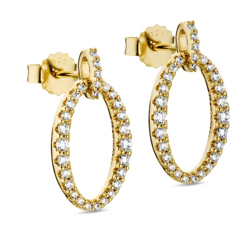 ovalen Zirkon Ohrringe in vergoldetem Silber