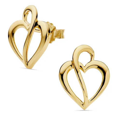 Herz Ohrringe in vergoldetem Silber