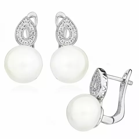 großen Perle Ohrringe in Silber