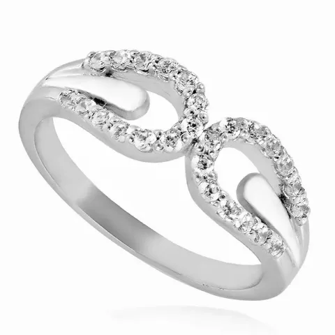 Elegant weißem Zirkon Ring aus rhodiniertem Silber
