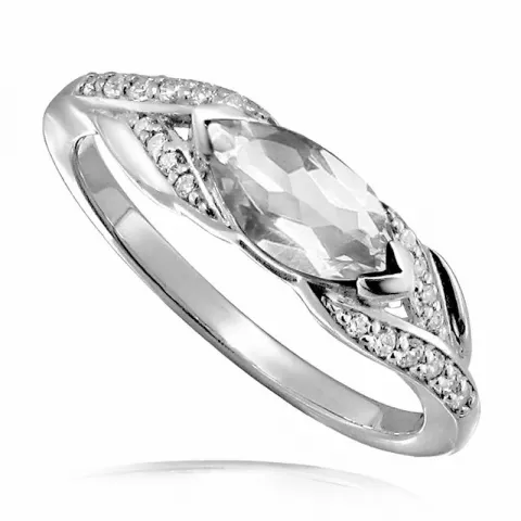 Elegant weißem Zirkon Ring aus rhodiniertem Silber