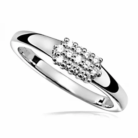 viereckigem Zirkon Ring aus rhodiniertem Silber