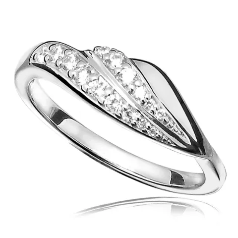 Kollektionsmuster Zirkon Ring aus rhodiniertem Silber