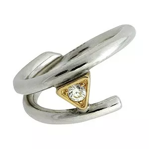 RS of Scandinavia Ring in Silber mit 14 Karat Gold weißem Zirkon