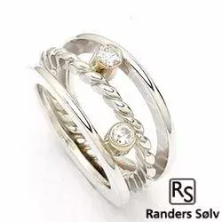 RS of Scandinavia Ring in Silber und 14 Karat Gold weißem Zirkon