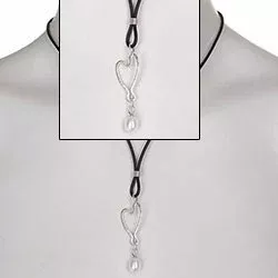 RS of Scandinavia Herz Anhänger mit Halskette in Silber mit Gummiband