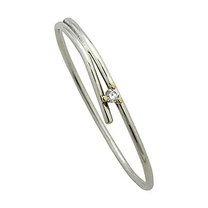 RS of Scandinavia Armreif in Silber mit 14 Karat Gold weißem Zirkon