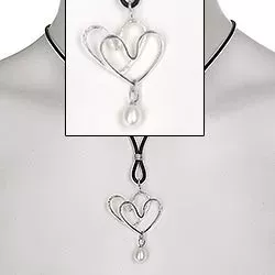 RS of Scandinavia Herz Anhänger mit Halskette in Silber mit Gummiband