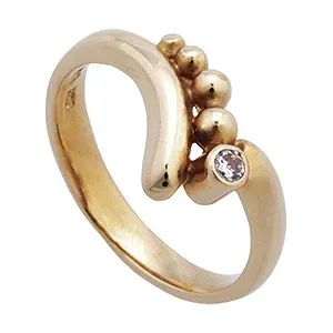 RS of Scandinavia Ring in 14 Karat Gold weißem Brillant