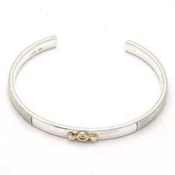 RS of Scandinavia Herz Armreif in Silber und 14 Karat Gold weißem Zirkon