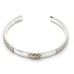 RS of Scandinavia Herz Armreif in Silber und 14 Karat Gold weißem Zirkon