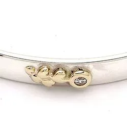 RS of Scandinavia Herz Armreif in Silber und 14 Karat Gold weißem Zirkon