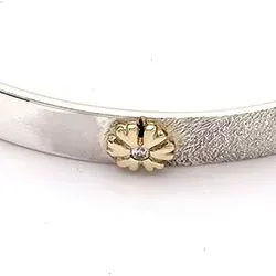 RS of Scandinavia Blume Armreif in Silber und 14 Karat Gold weißem Zirkon