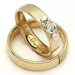 Trauringe von rs of scandinavia in 8 Karat Gold- und Weißgold 0,02 ct