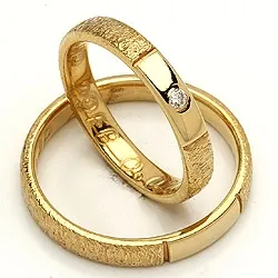 Trauringe von rs of scandinavia in 14 Karat Titanium und Gold 0,02 ct