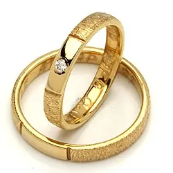 Trauringe von rs of scandinavia in 14 Karat Titanium und Gold 0,02 ct