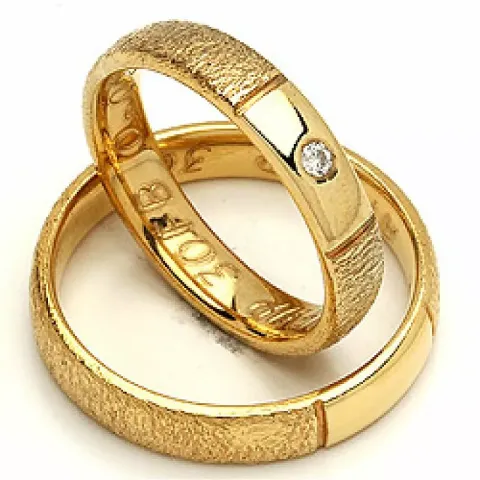 Trauringe in 14 Karat Gold 0,02 ct