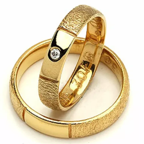 Trauringe in 14 Karat Gold 0,02 ct