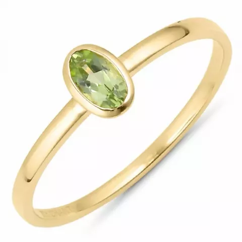 Elegant ovaler grünem peridot ring aus 9 karat gold