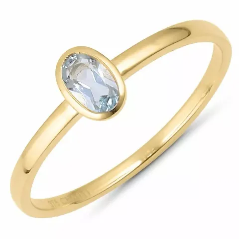 ovaler blauem Topas Ring aus 9 Karat Gold