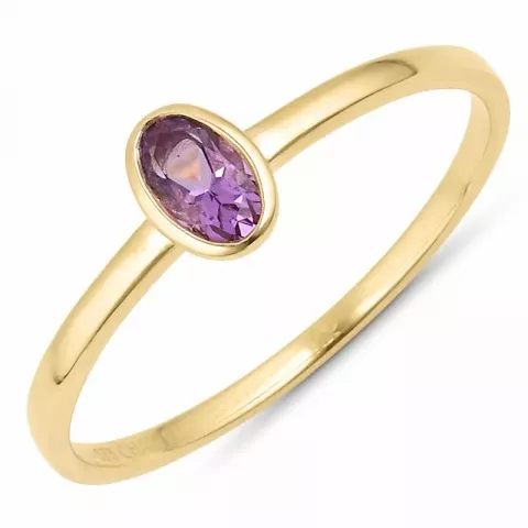 ovaler violettem Amethyst Ring aus 9 Karat Gold