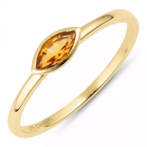 ovaler orangefarbenem Citrin Ring aus 9 Karat Gold