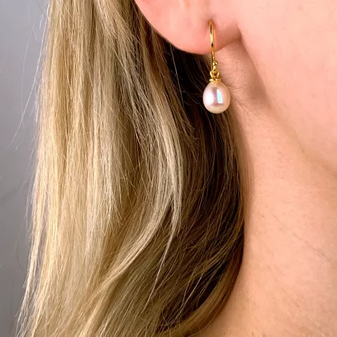 7-7,5 mm Perle Ohrringe in vergoldetem Silber