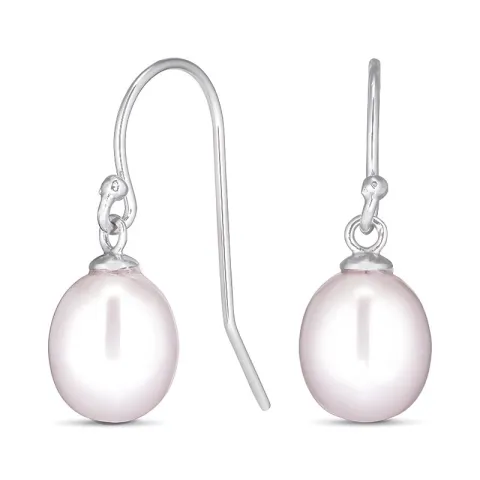 7-7,5 mm Perleohrringe in rhodiniertem Silber