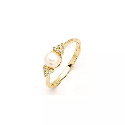 Perle Ring aus vergoldetem Sterlingsilber