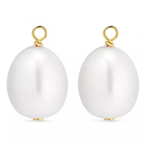 9-9,5 mm Perle Anhänger für Ohrringe in vergoldetem Sterlingsilber