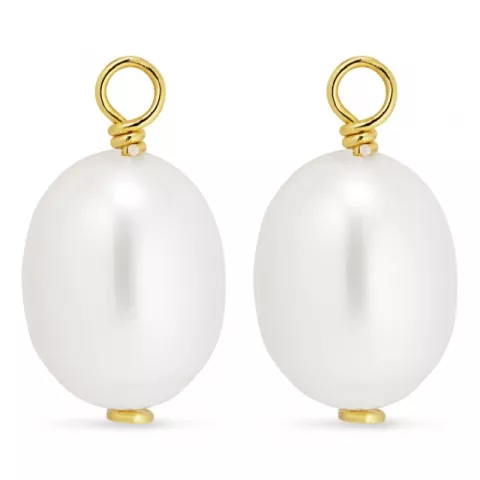 7-7,5 mm Perle Anhänger für Ohrringe in vergoldetem Silber