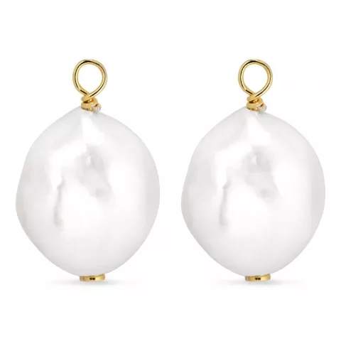 Perle Anhänger für Ohrringe in vergoldetem Silber