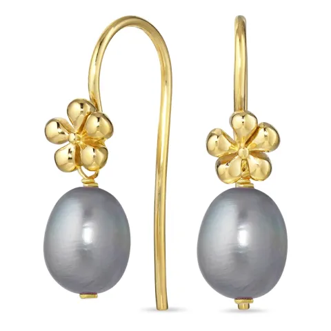 Blumen Perle Ohrringe in vergoldetem Sterlingsilber