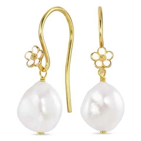 Marguerite Perle Ohrringe in vergoldetem Sterlingsilber