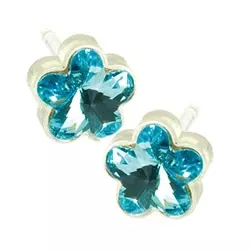 Blomdahl Blume Ohrringe in Kunststoff blauem Bergkristall