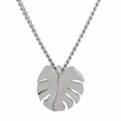NORDAHL ANDERSEN Leaf Blatt Anhänger mit Halskette in Silber