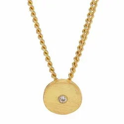 NORDAHL ANDERSEN Spot runder Anhänger mit Halskette in vergoldetem Sterlingsilber weißem Zirkon