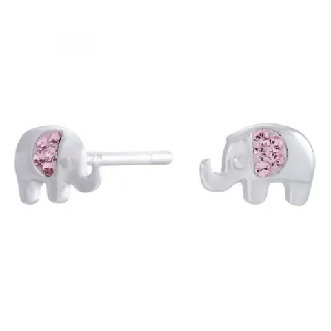 NORDAHL ANDERSEN Elefant Ohrringe in rhodiniertem Silber rosa Zirkon