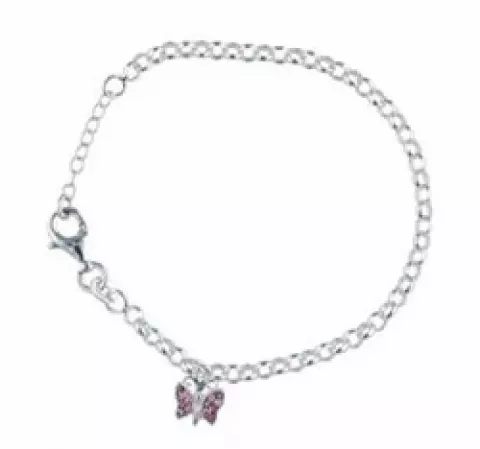 NORDAHL ANDERSEN Schmetterling Armband in rhodiniertem Silber rosa Zirkon