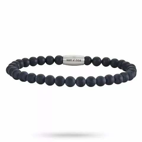 Herren nordahl andersen runder armband in stahl schwarzem onyx