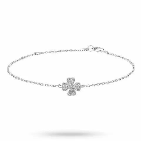 NORDAHL ANDERSEN Kleeblatt Armband in Silber weißem Zirkon