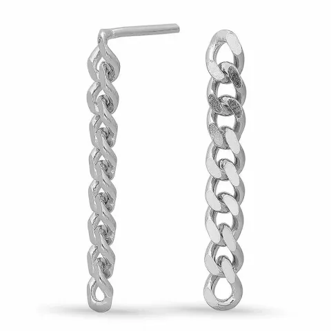 Länglicher nordahl andersen ohrringe in rhodiniertem silber