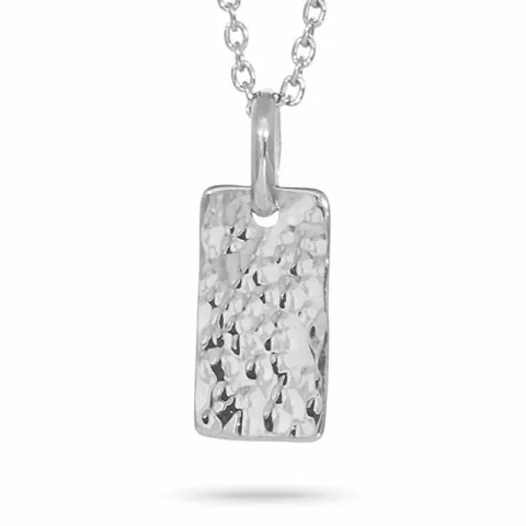 Nordahl andersen viereckigem anhänger mit kette in rhodiniertem silber